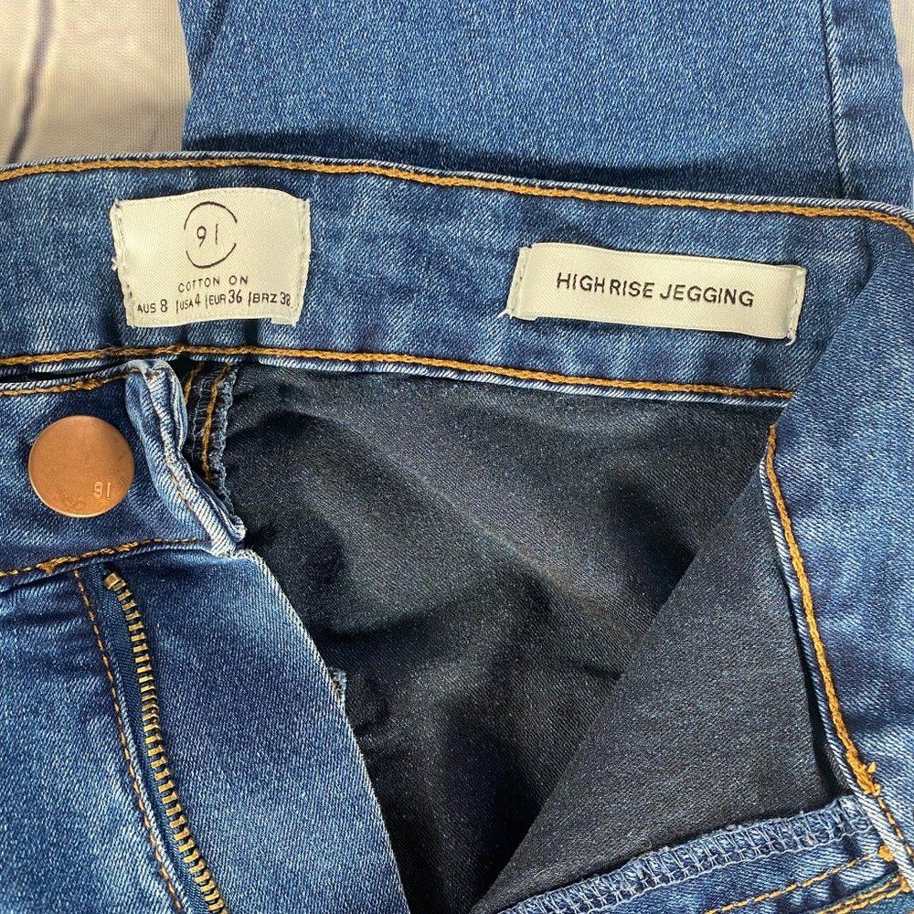 Cotton On High Rise Jegging Blue Dark Wash - Picture 3 of 7